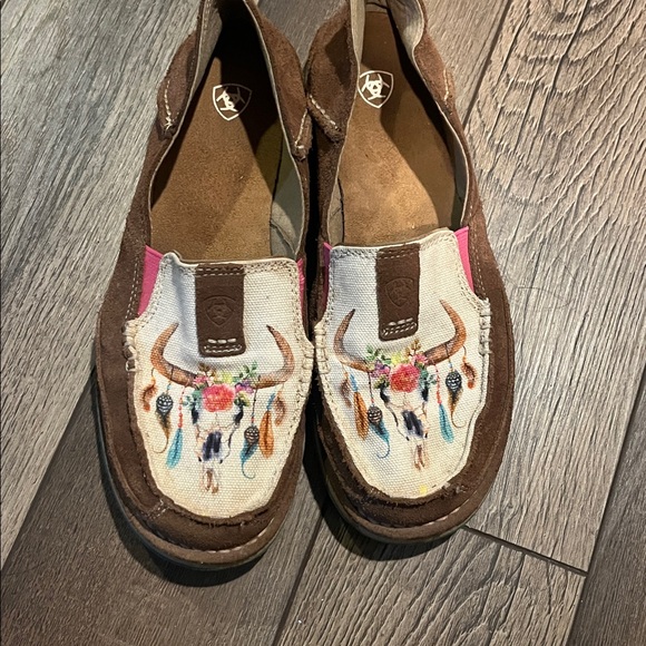 Ariat Shoes - Ariat Cruiser Moc Toe Women's 8.5 B Suede Southwestern Brown Shoes 10029750